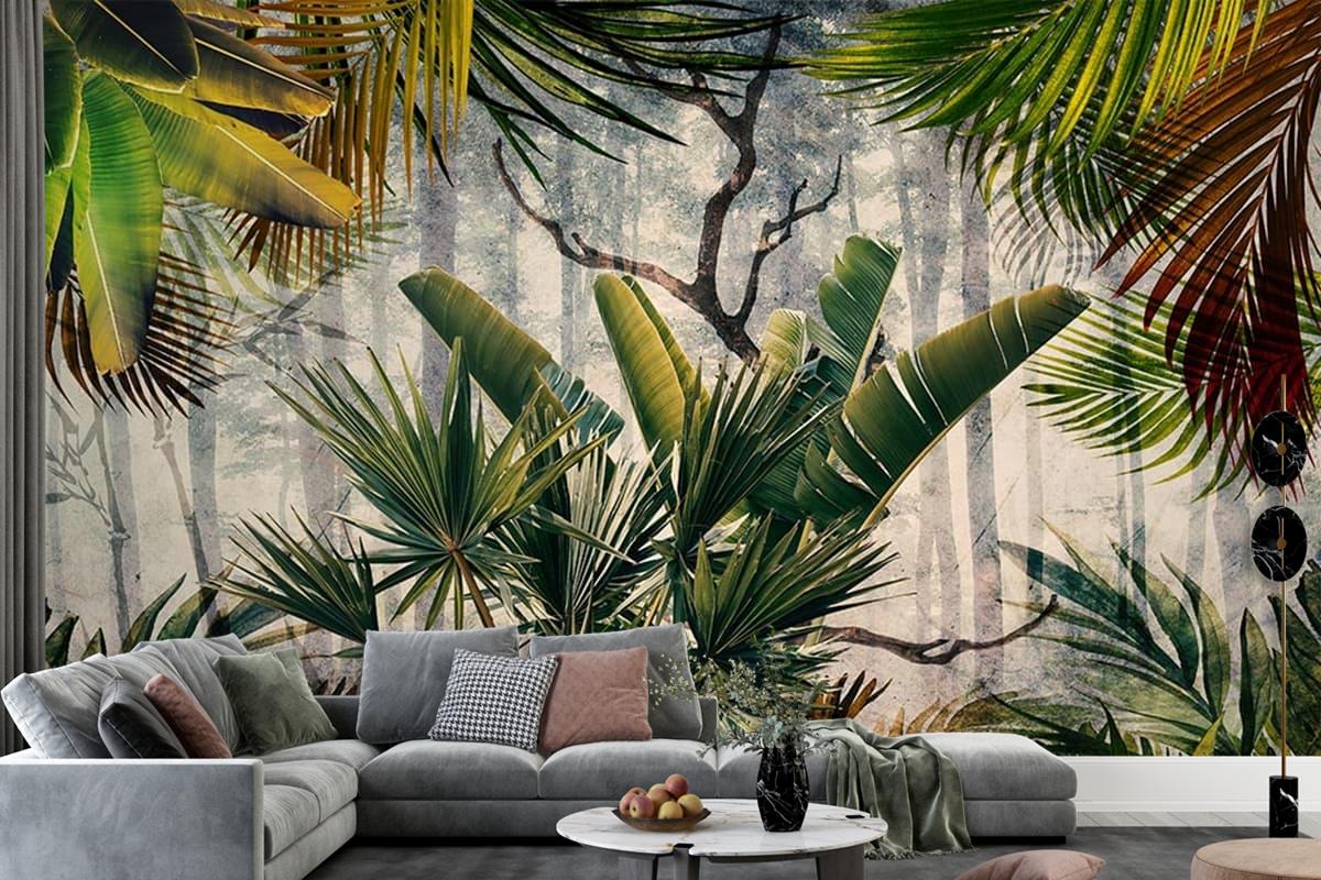 tropikal duvar kağıdı yaprak modeli