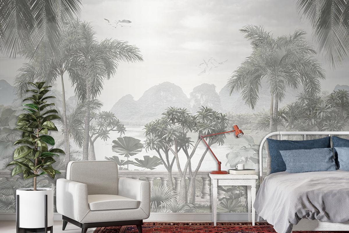 Tropikal Desenli Duvar Kağıdı